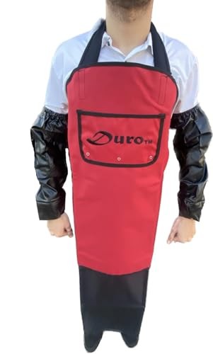 Professional Full-Length Apron, Red and Black,