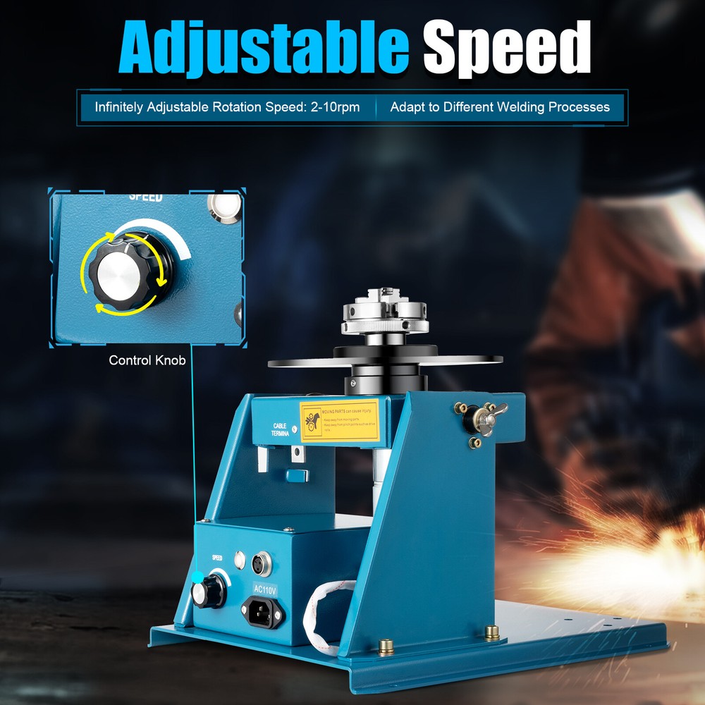 Rotary Welding Positioner Table with Adjustable Speed and Tilting Angle