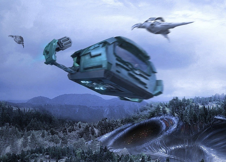 1/64 Scale Stargate Atlantis Puddlejumper and Wraith Dart