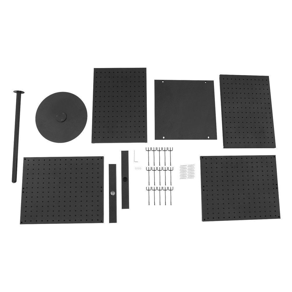 Pegboard Rotating Display Stand, 4 Sided Spinning Peg Board Display