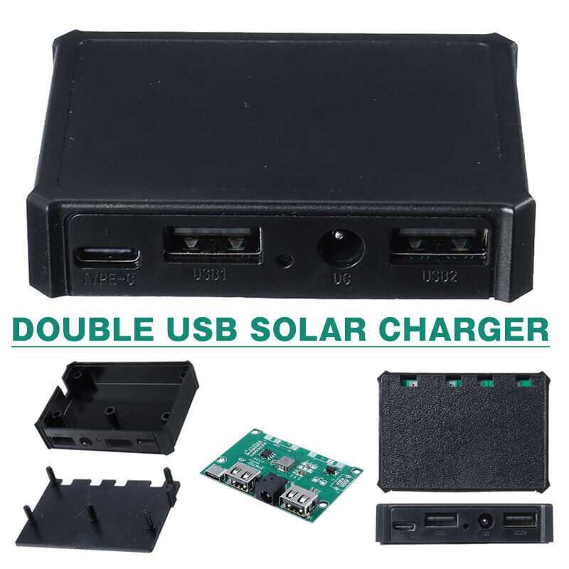 DC Type C Electronic Charge Controller Solar Panel Regulator Dual USB Output C#