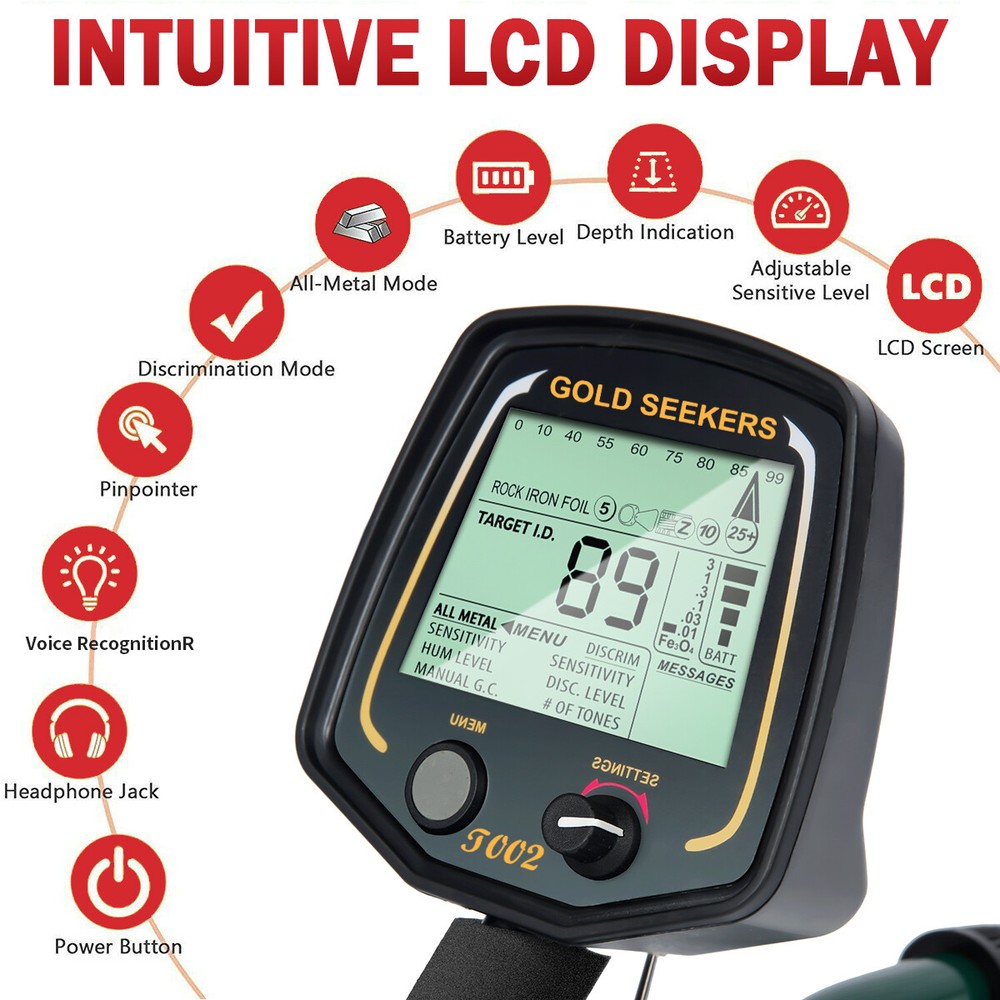 Gold Detector with Bigger LCD Display Higher Accuracy 2 Professional Modes