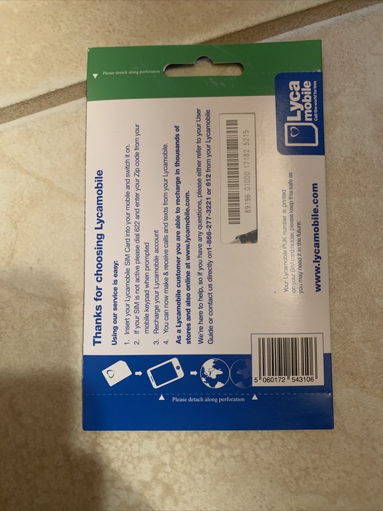 Lycamobile - Prepaid SIM Card, Talk, Text & Data - 4G Included