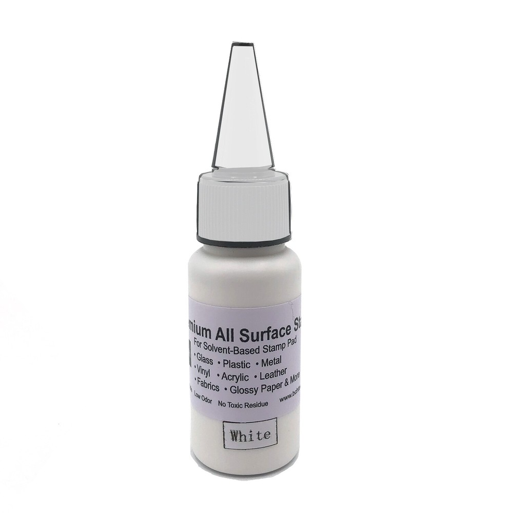 BCH Premium All-Surface Stamp Ink - Solvent Based Fast Dry White