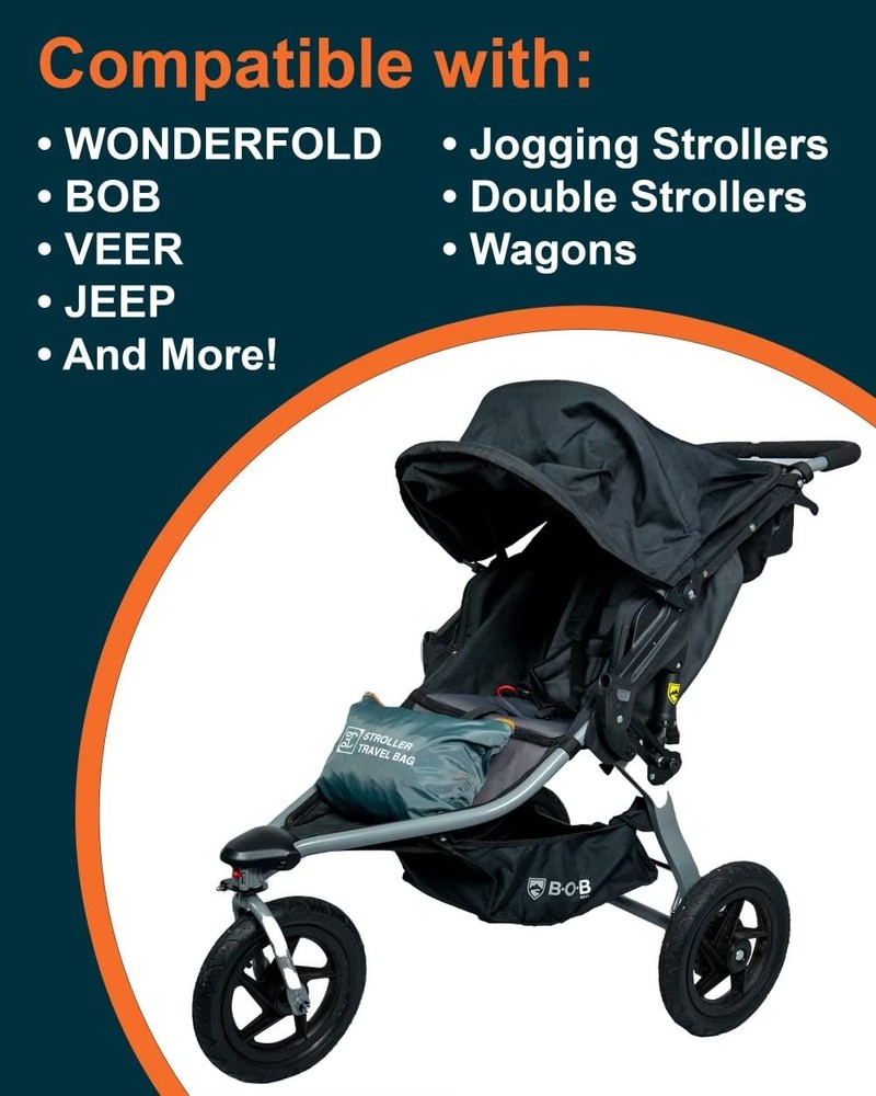 Extra Large Double Stroller Wagon Gate Check Bag for Large,