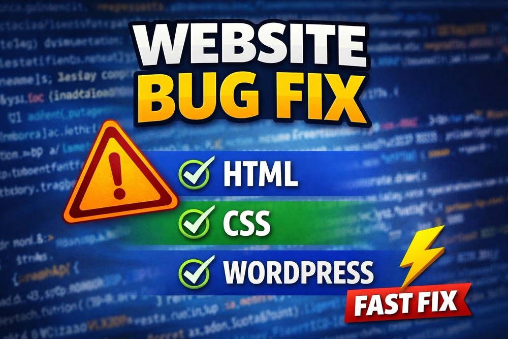 I Will Fix Your Website Bug | HTML CSS JavaScript WordPress Fix