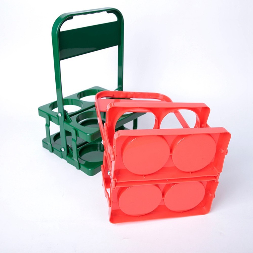 6 Hole Foldable Bottle Holder, Handle Portable Use Wine Storage Rack, Bar7872