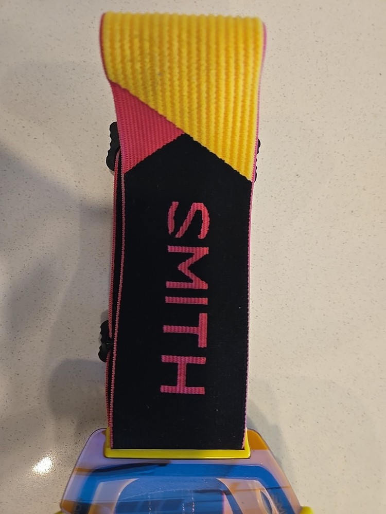 Smith Squad XL Goggle Chromapop Storm Blue Sensor Mirror Used Yellow Frame