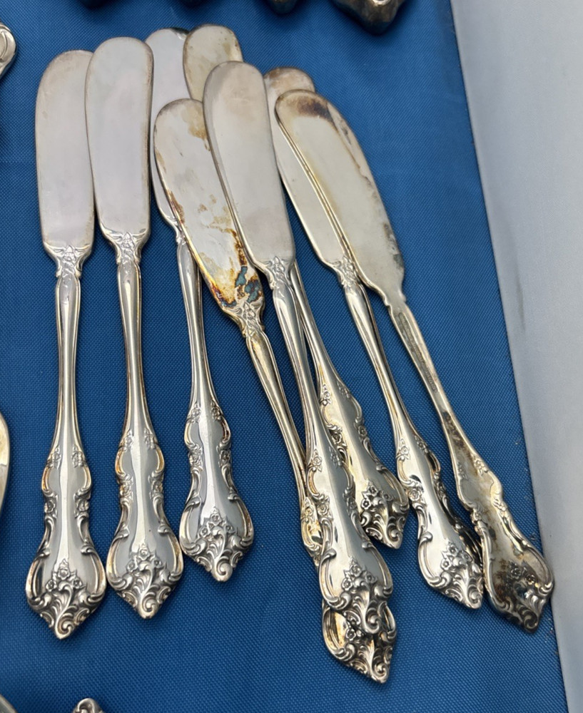 72 Pc. International Deep Silver "Orleans" Flatware Ind. Butter Iced Tea Spoons