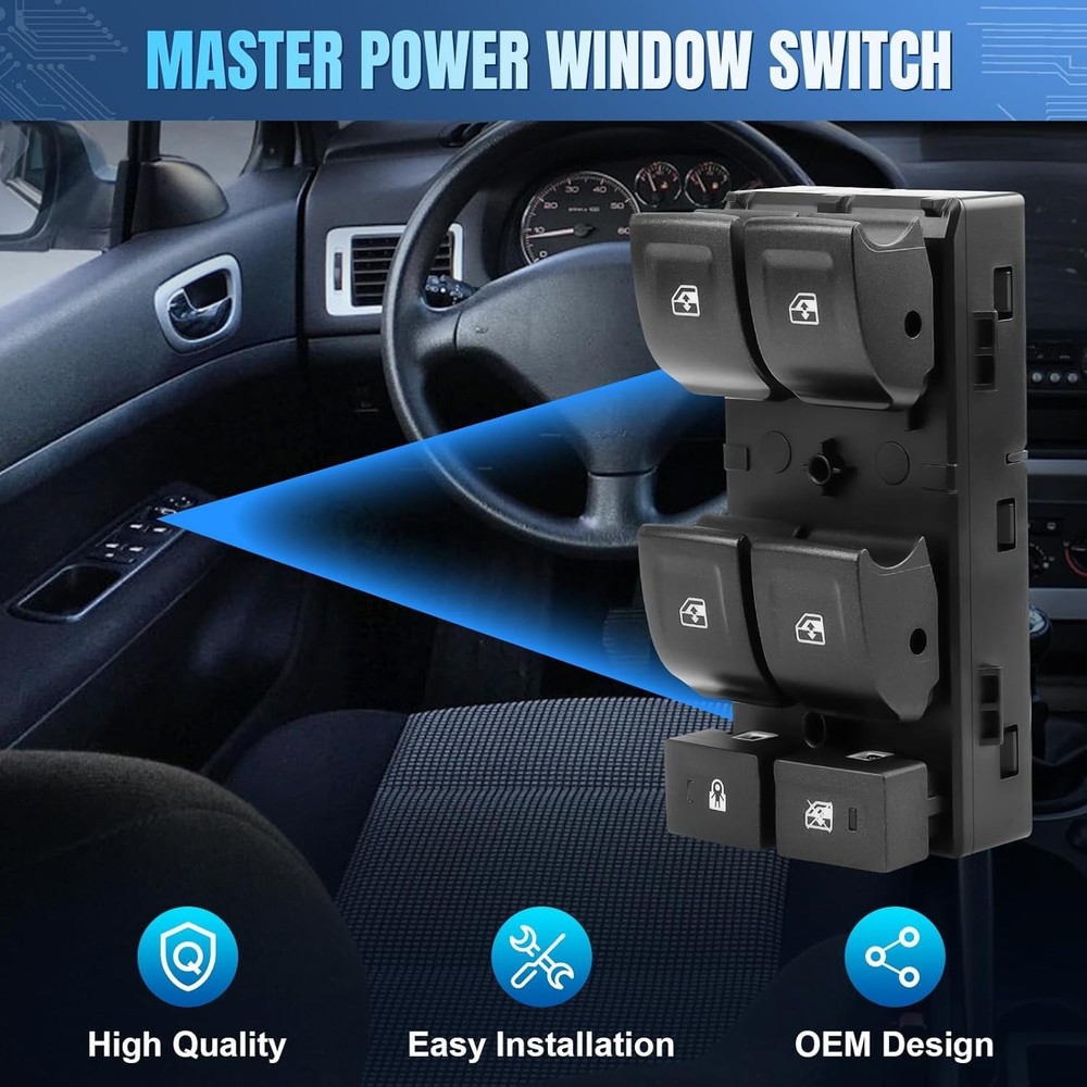 Master Power Window Switch Driver Side Compatible with 2014-2022 Chevy