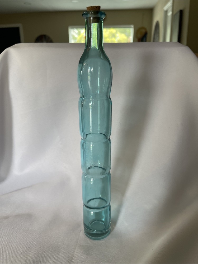 Aqua Blue Bottle 12 Inches Tall