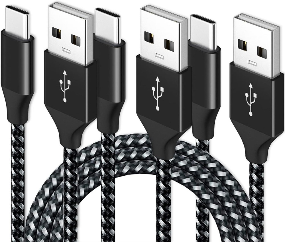 3Pack 3/6/10Ft USB to Type-C Cable Fast Charger Charging Data Sync Cord