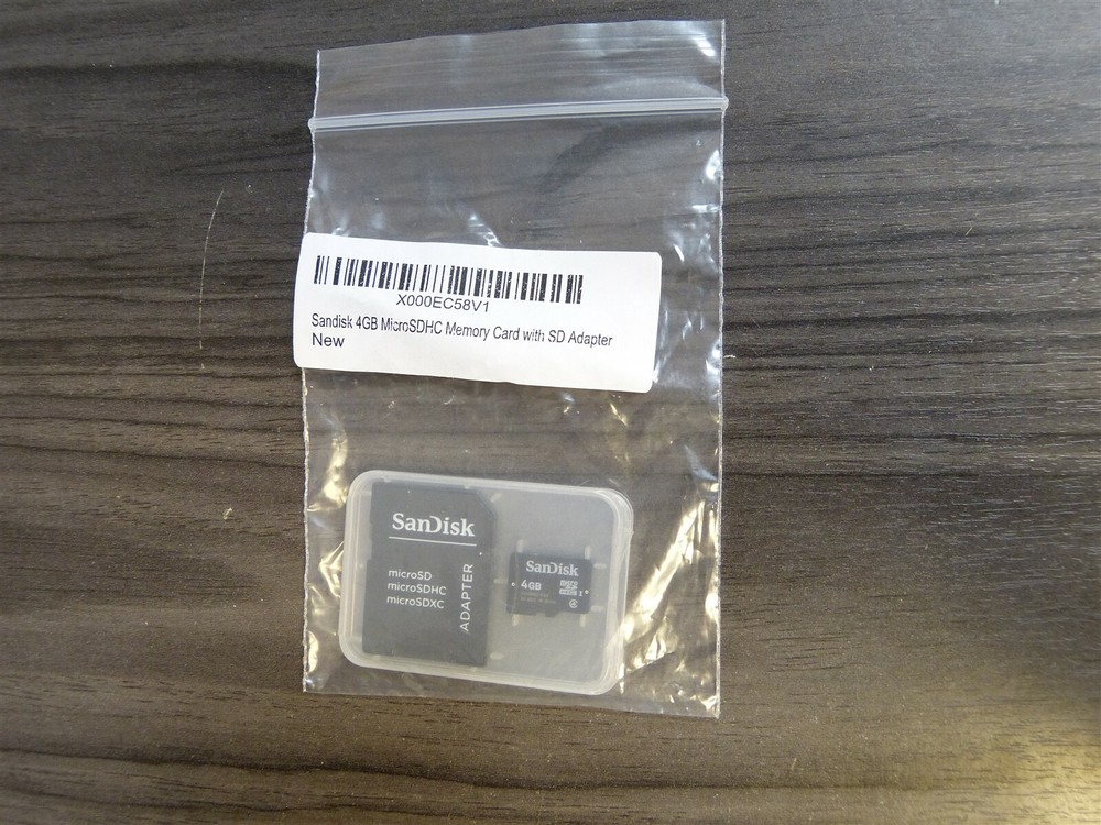 Sandisk 4GB MicroSDHC Memory Card w SD Adapter (BN102)
