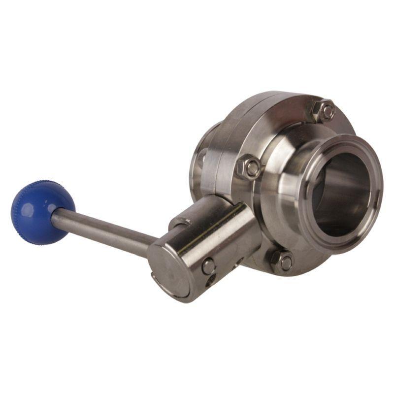 Sanitary Butterfly Valve | Tri Clamp 1.5 inch Pull Handle/Silicone