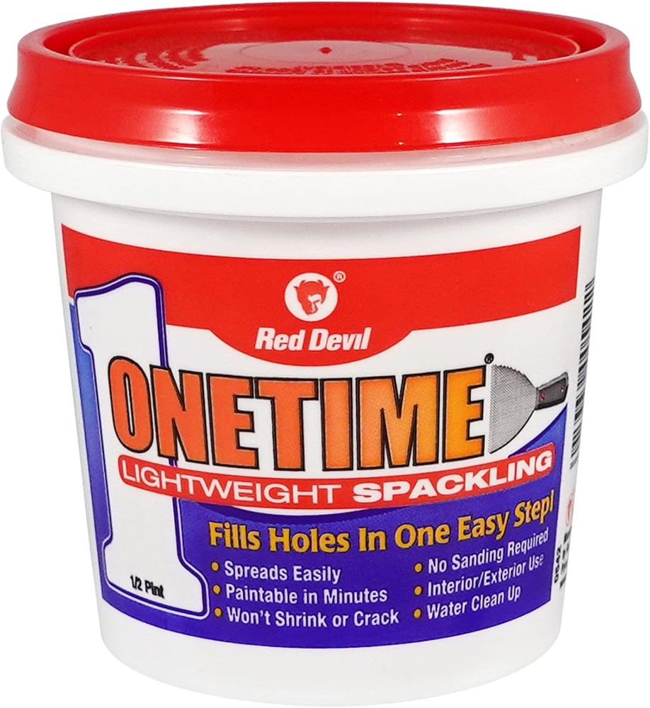 Professional-Grade ONETIME Spackling Paste - Quick 30 Min Drying Time, 8 Oz