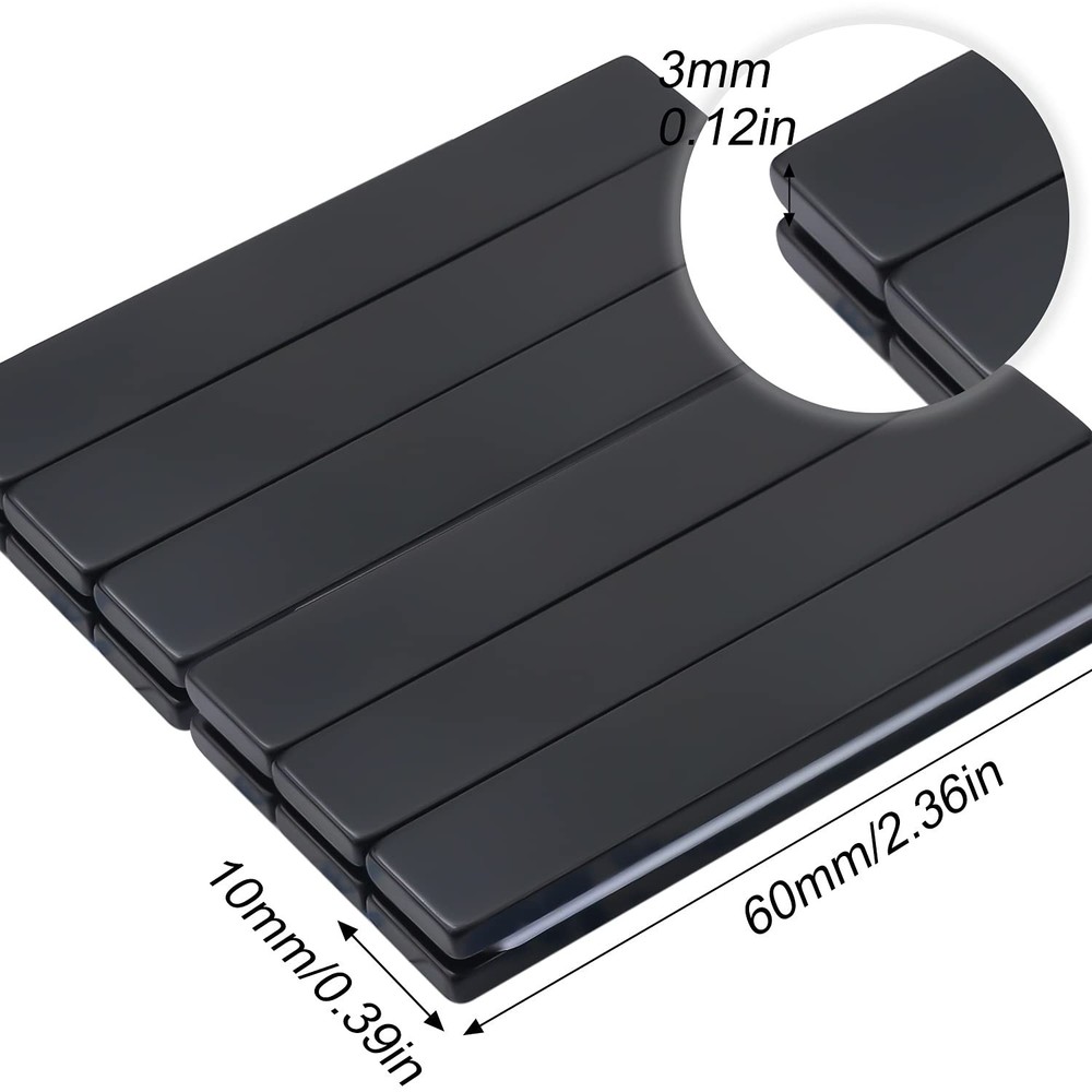 Neodymium Bar Magnets, 6 Pack, Rust-Resistant with Double-Sided Adhesive
