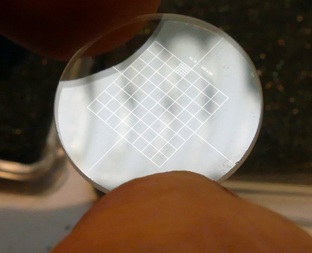 BAUSCH & LOMB Micrometer Disc 31-16-45 for microscope grid pattern USA, vintage