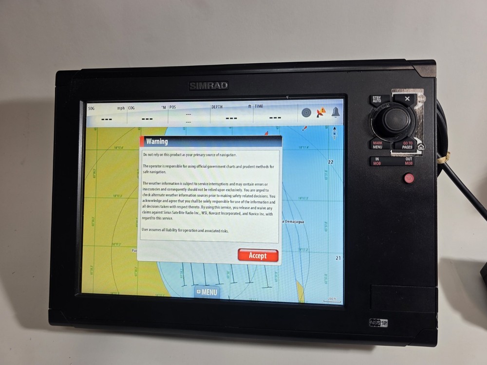 DUAL Simrad NSE 12  GPS Chartplotter Multifunction Display - Tested