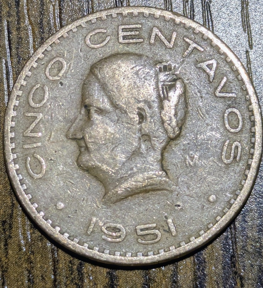 1951 Mexico Cinco Centavos