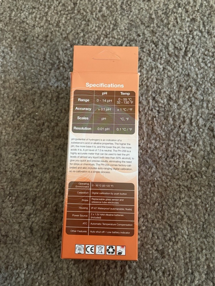 HM Digital Waterproof pH Meter, PH-200