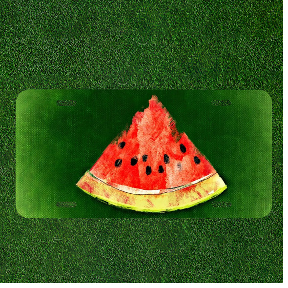 Custom Personalized License Plate Auto Tag With Stunning Watermelon Design