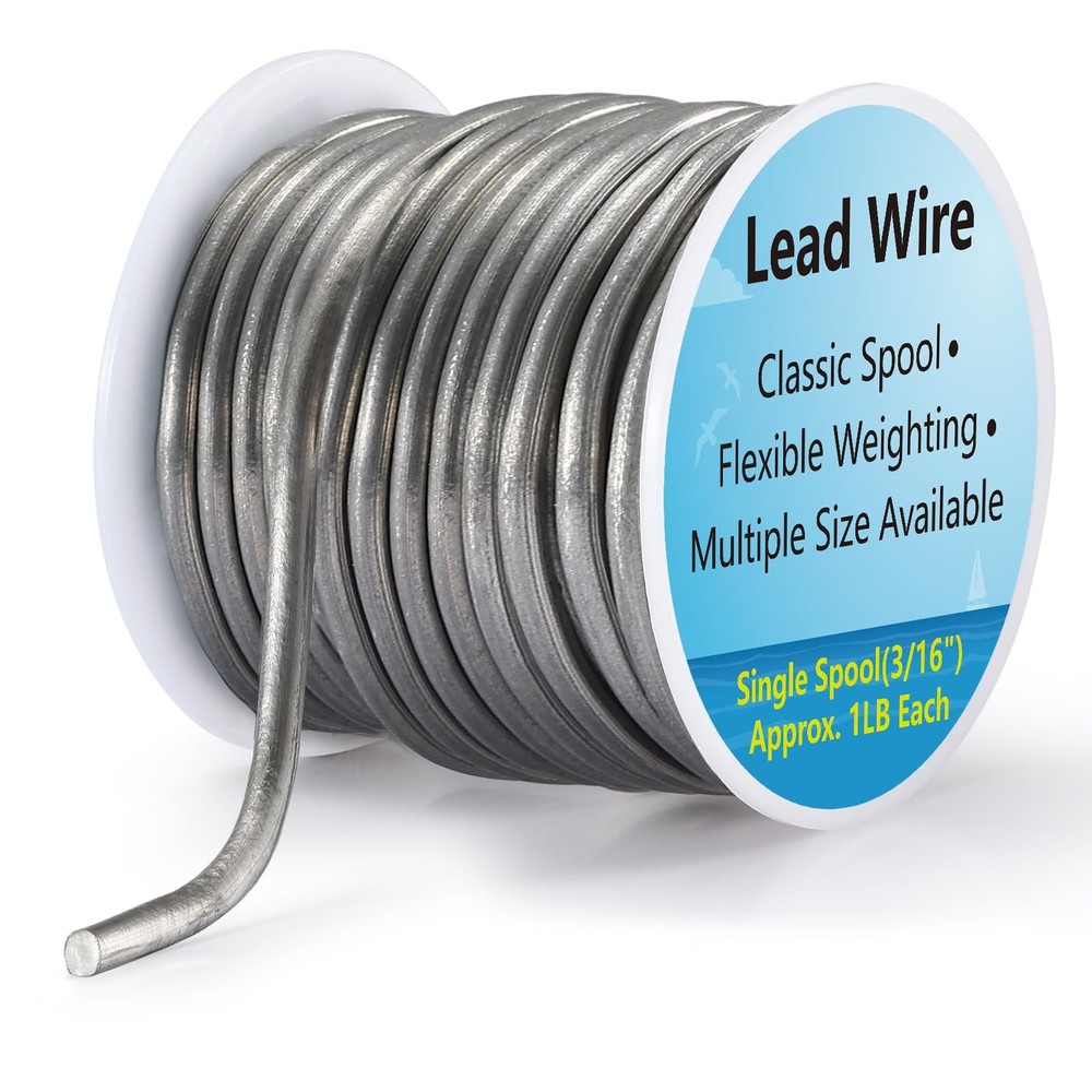 Lead Wire Solid Core Roll 1 Lb Spool — Soft High Density Lead Line for Fishin...