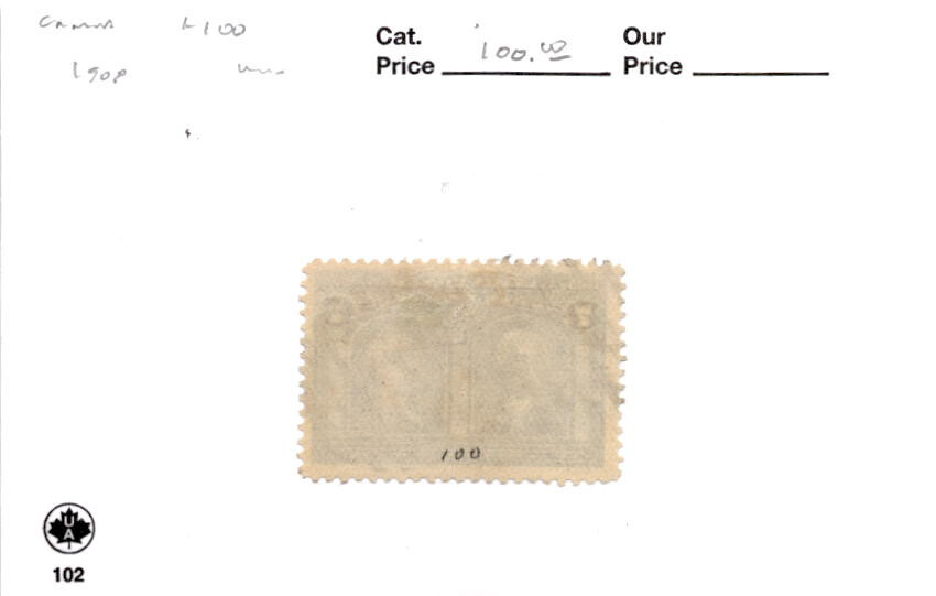 Canada, Postage Stamp, #100 Used, 1908 Montcalm & Wolfe (AF)