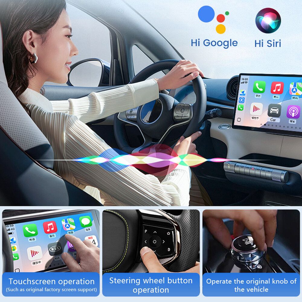 5.0 Mini Wireless CarPlay & Android Auto Adapter 5.8GHz Plug & Play