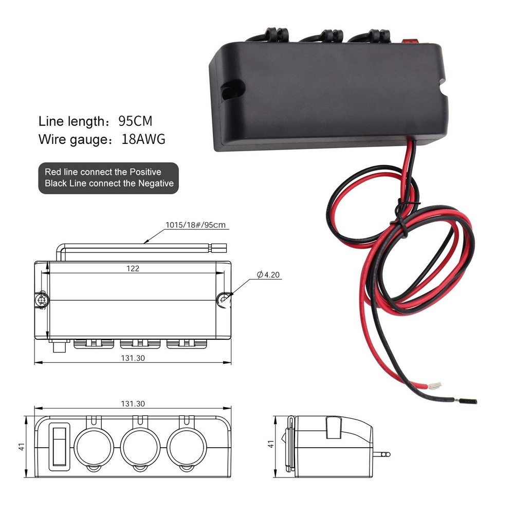 Cllena 3 Socket Cigarette Lighter Splitter 12V Power Outlet 3