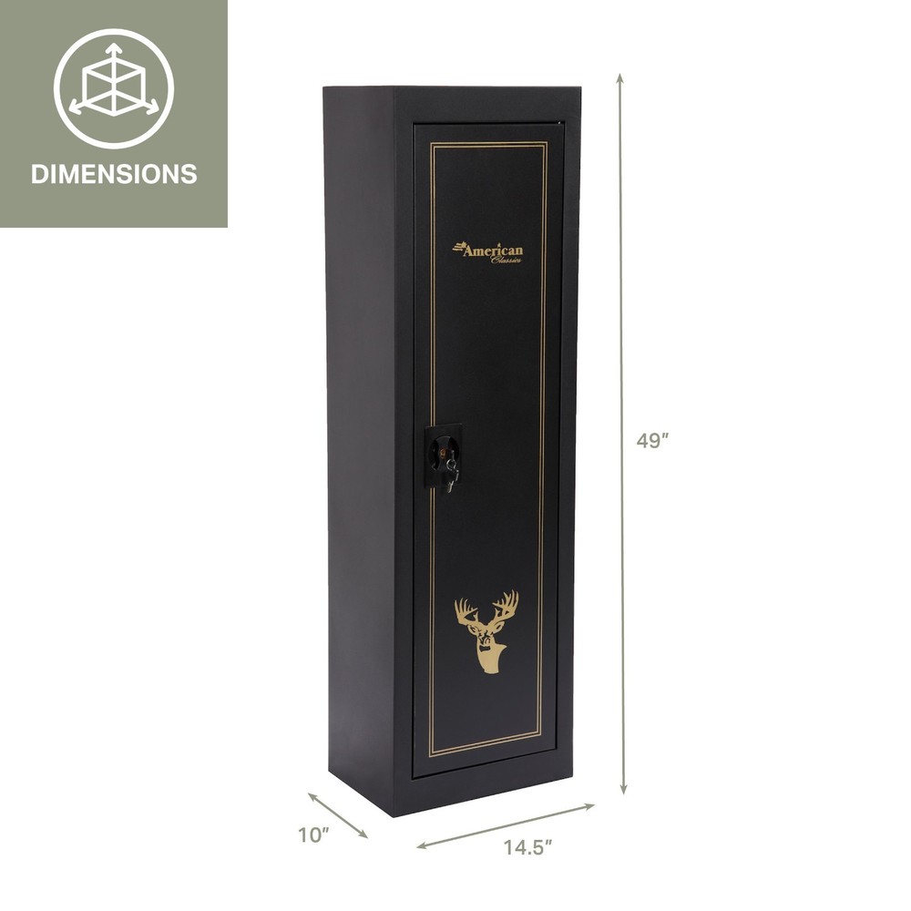 Space Saving 5 Gun Metal Locking Security Cabinet, Model 901