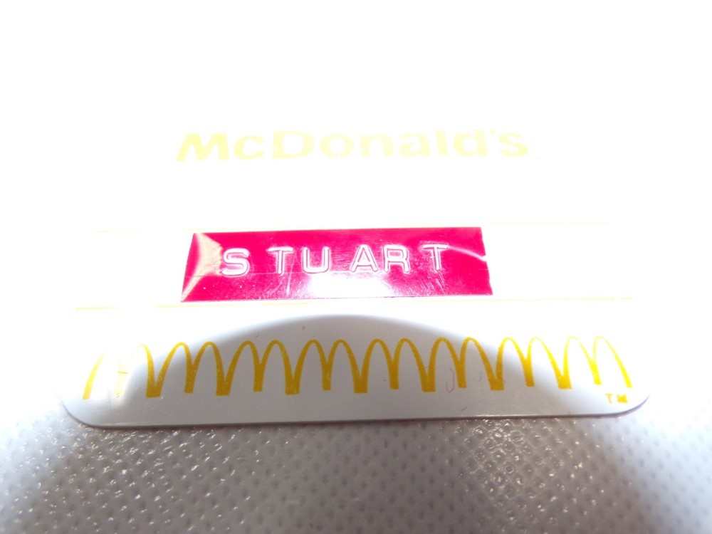 2 Vintage McDonalds Name Tags - Badges