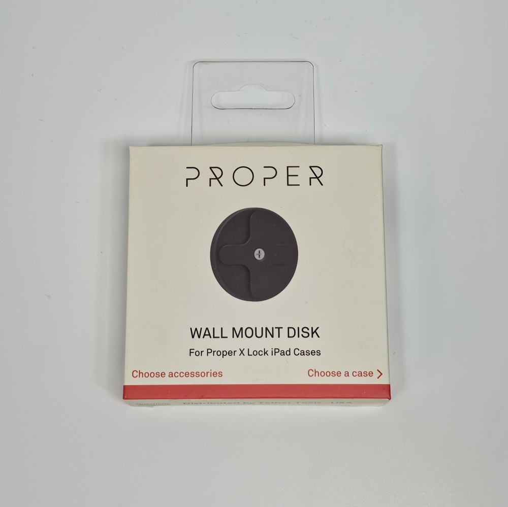 Tether Tools Proper X Lock Wall Mount Disk WDSKBLK for iPad Cases Black NIB