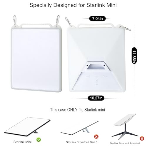White Soft Silicone Case for Starlink Mini - Portable & Portable