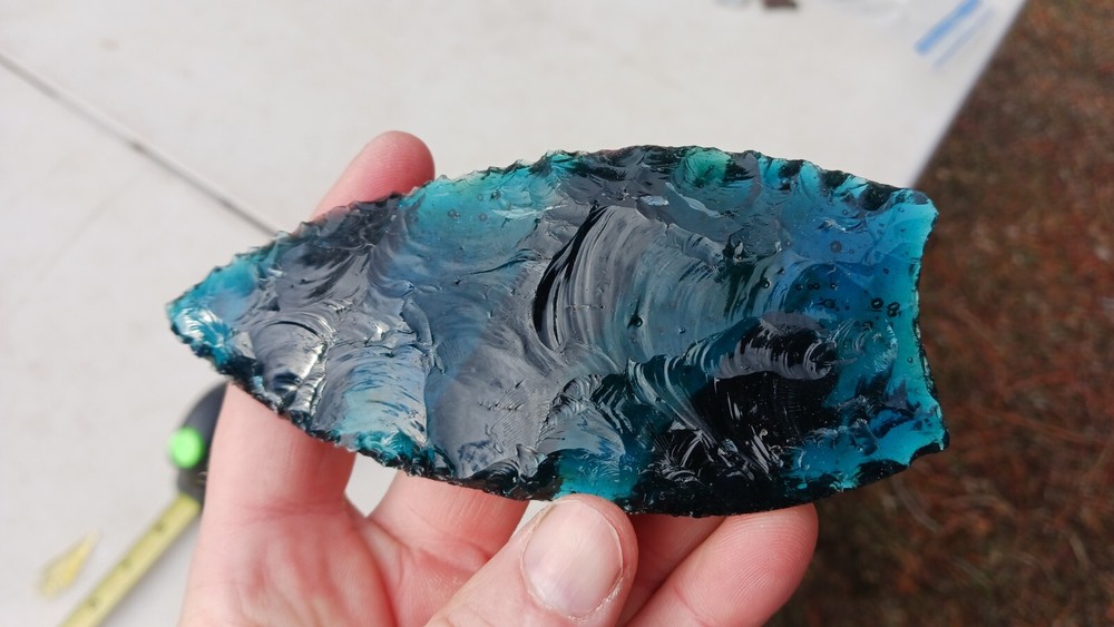 Four Flint Knapped Arrowheads. Mixed Type Glass points