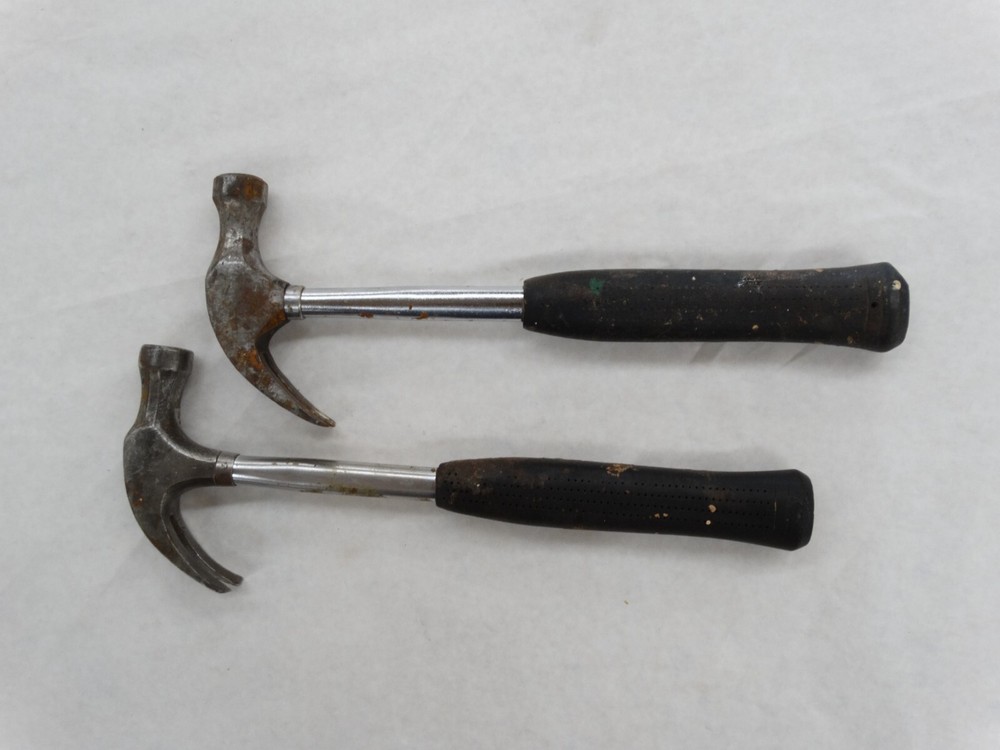 2 Vintage Stanley 13 oz Curved Claw Hammers