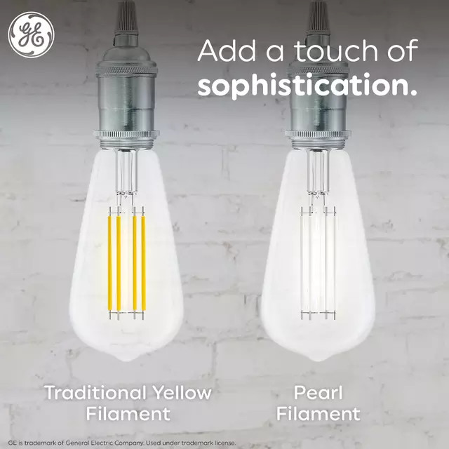 GE Pearl 60w Repl 5.5w LED Filament BulbsST19 Medium Base Soft White 2-Pack