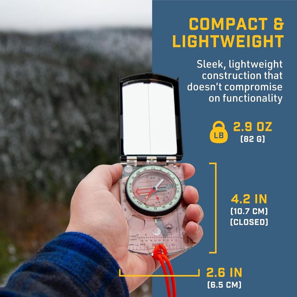 ProSight Sighting Map Compass with Adjustable Declination - Lightweight Orien...