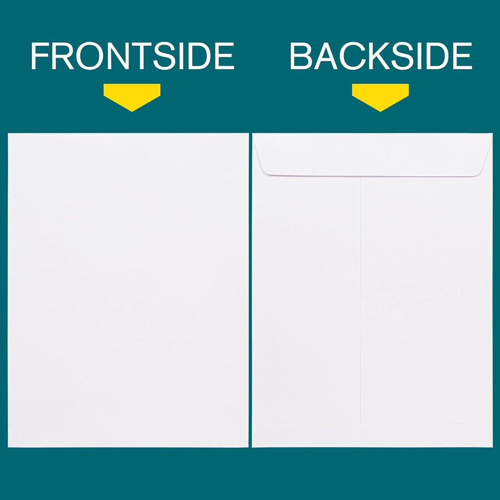 10X13 Envelopes Self Seal - 35 Pack - Open End White Mailing Envelopes for Catal