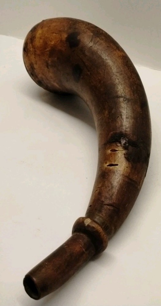 Antique Gun Powder Horn For Muzzle Loader Rifle War Era
