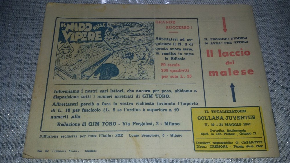 1947 Gim Toro Comic No. 49 ORIGINAL £. 10