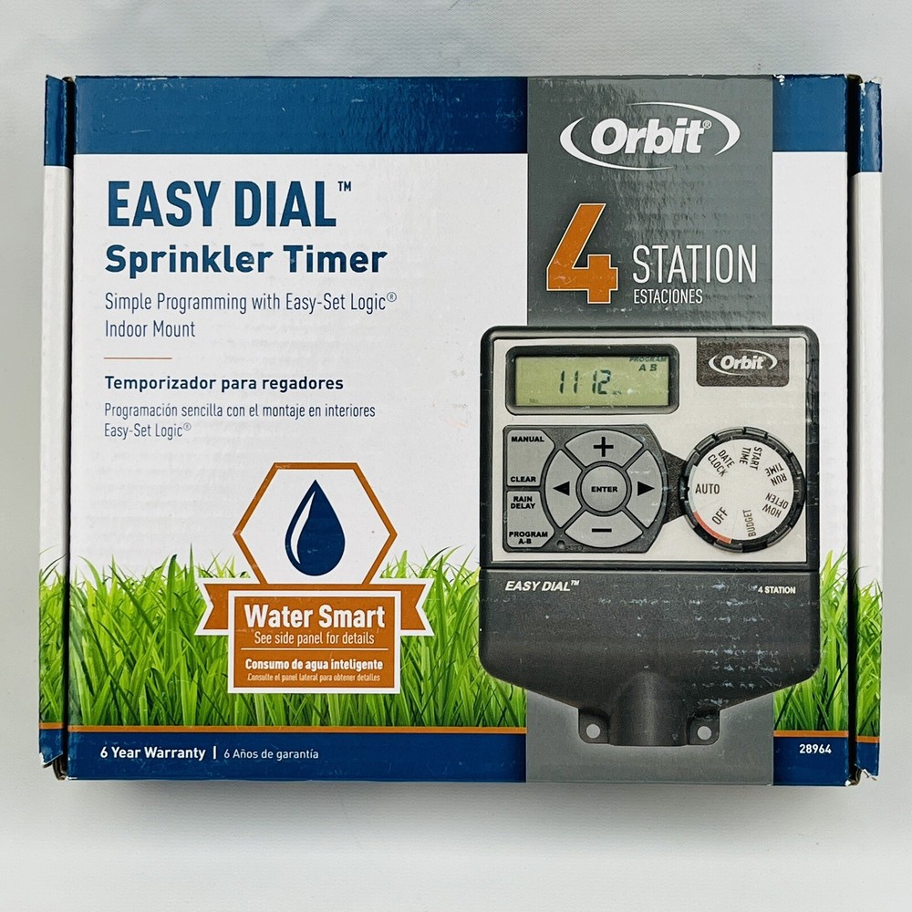 Orbit Easy Dial Sprinkler Timer 4 Station Easy Dial 28964 Simple Programming