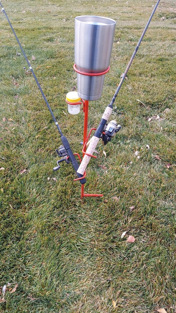 Fishing Pole Holder With Accessories