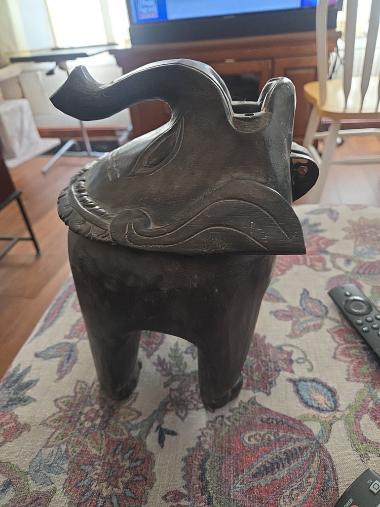 Handcrafted Wooden Incense Burner Elephant