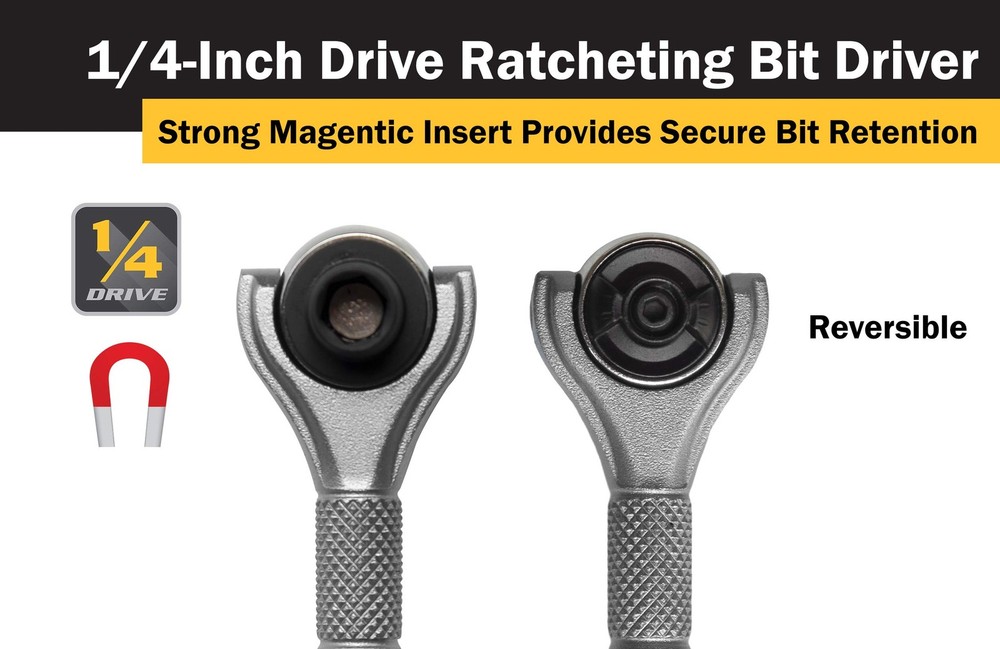 Swivel Micro Driver tool 1/4-Inch Drive 90-Tooth hardware tool