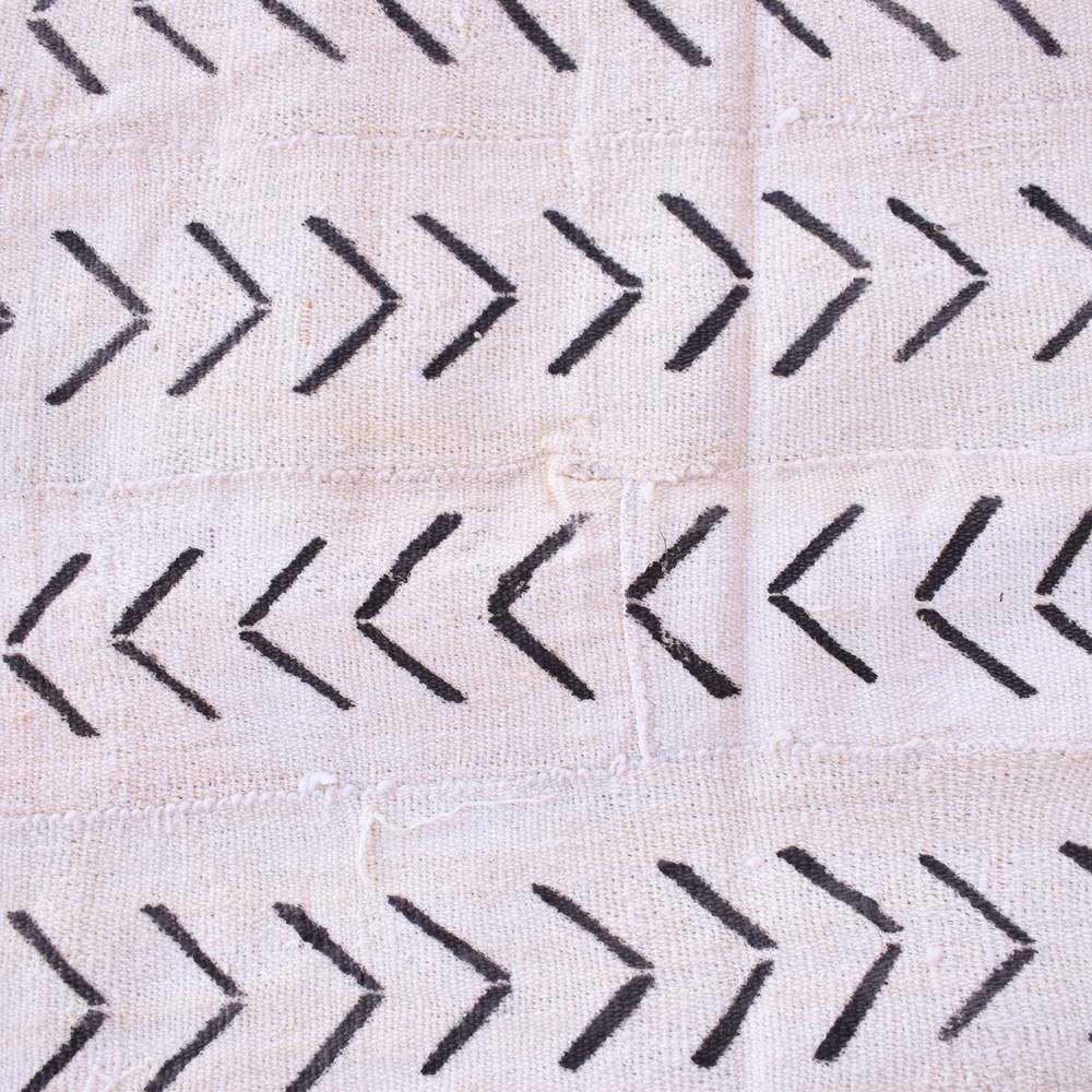 White Mudcloth Textile Mali 59x43 Inch