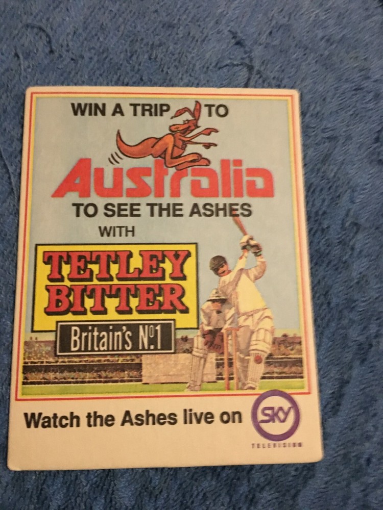 Tetley bitter beer Coaster win trip australia
