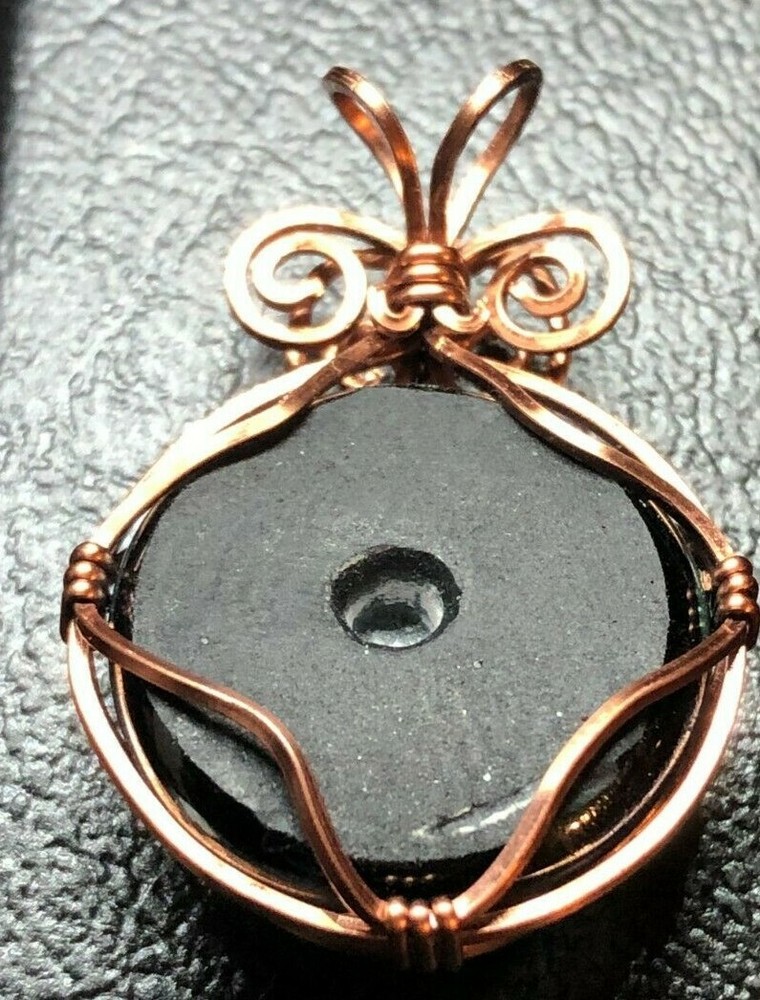 Copper Wire Wrapped Eye Pendant Handmade Gift