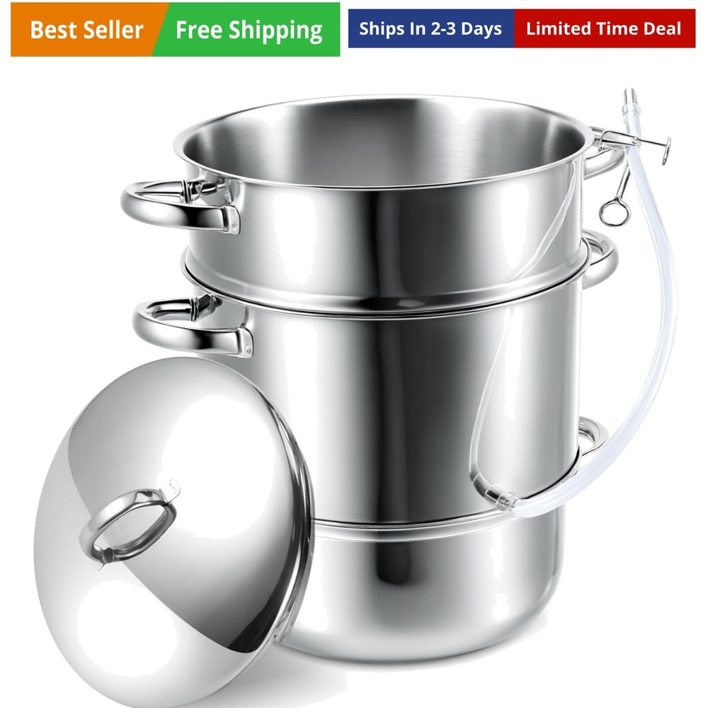 Stainless Steel Water Distiller, 3 Layers 1.2 Gallon Distilled Machine Distil...