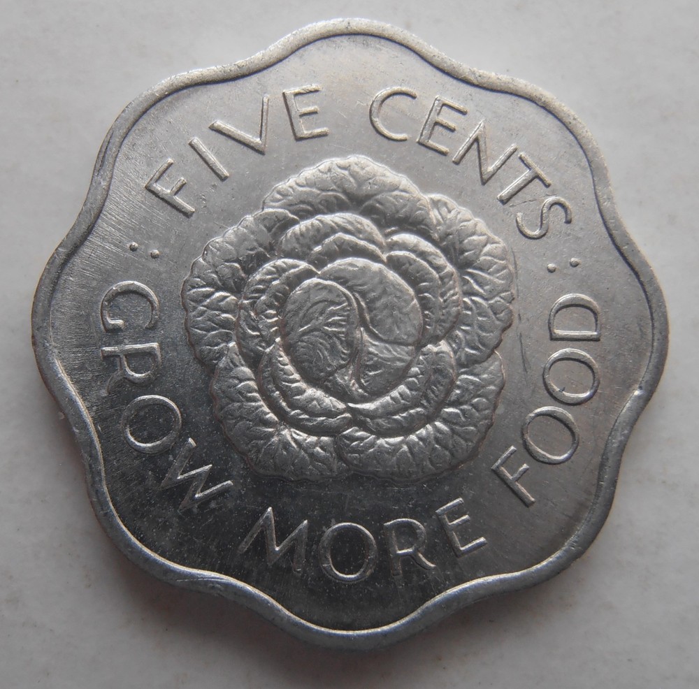 SEYCHELLES 5 CENTS 1972