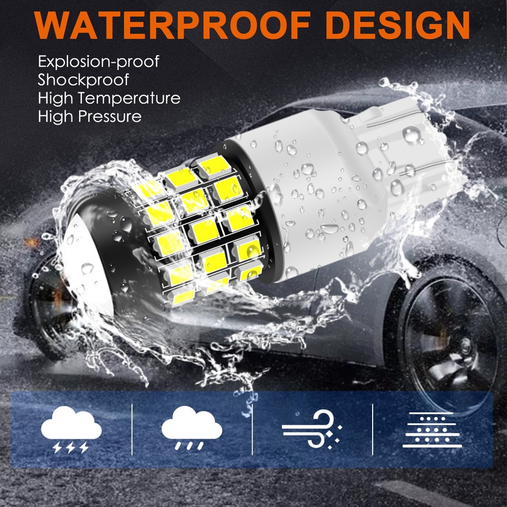 Strobe Flash 7440 7443 7444 LED Backup Reverse Back Up Light Bulbs Bright White